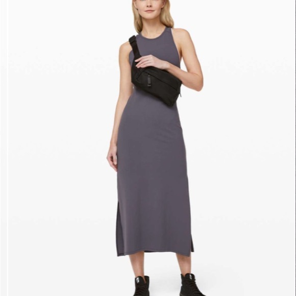 LULULEMON Nulu Get Going Dress Moonwalk Midi Maxi Gray-Purple Size 6 - Picture 1 of 15